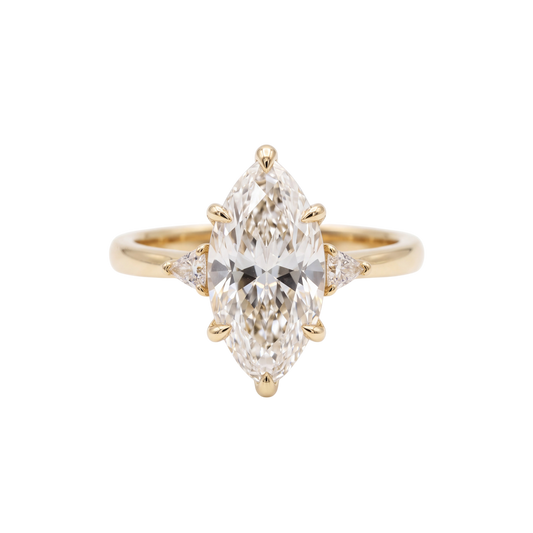 Vina Marquise Cut Moissanite Engagement Ring in 18KT Gold