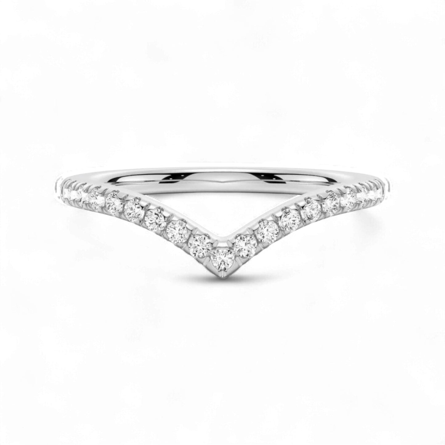 Wishbone Curve Natural Diamonds Band in 18KT Gold