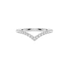 Wishbone Curve Moissanite Band in 18K gold with V-shaped design and VVS1 D moissanite stones