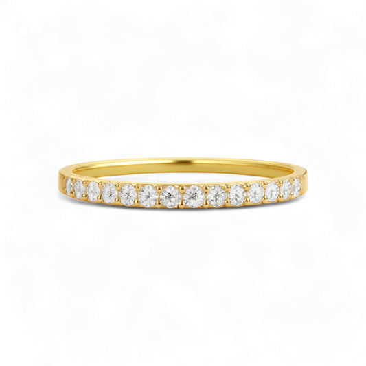 1.5MM Pave Natural Diamond Band in 18KT Gold
