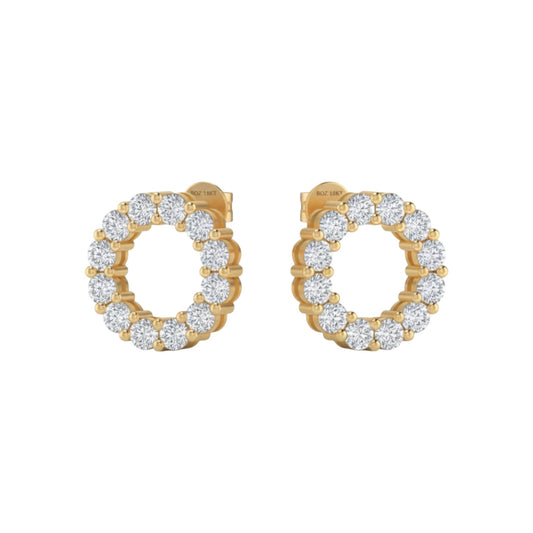 3MM Pave Eternity Diamond Earrings in 18KT Gold