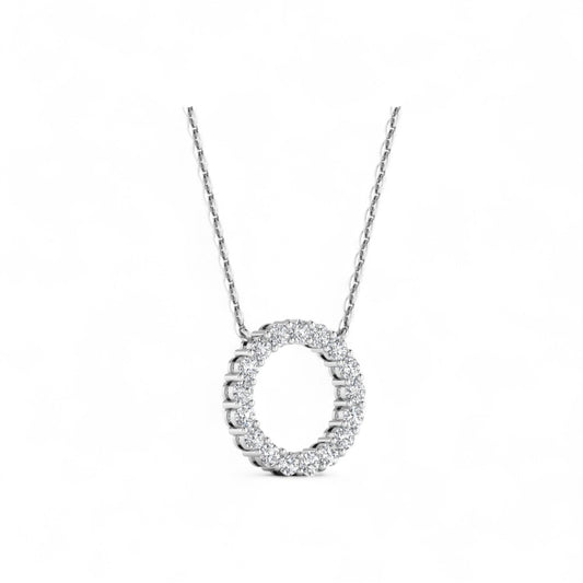 3MM Pave Eternity Diamond Necklace in 18K Gold