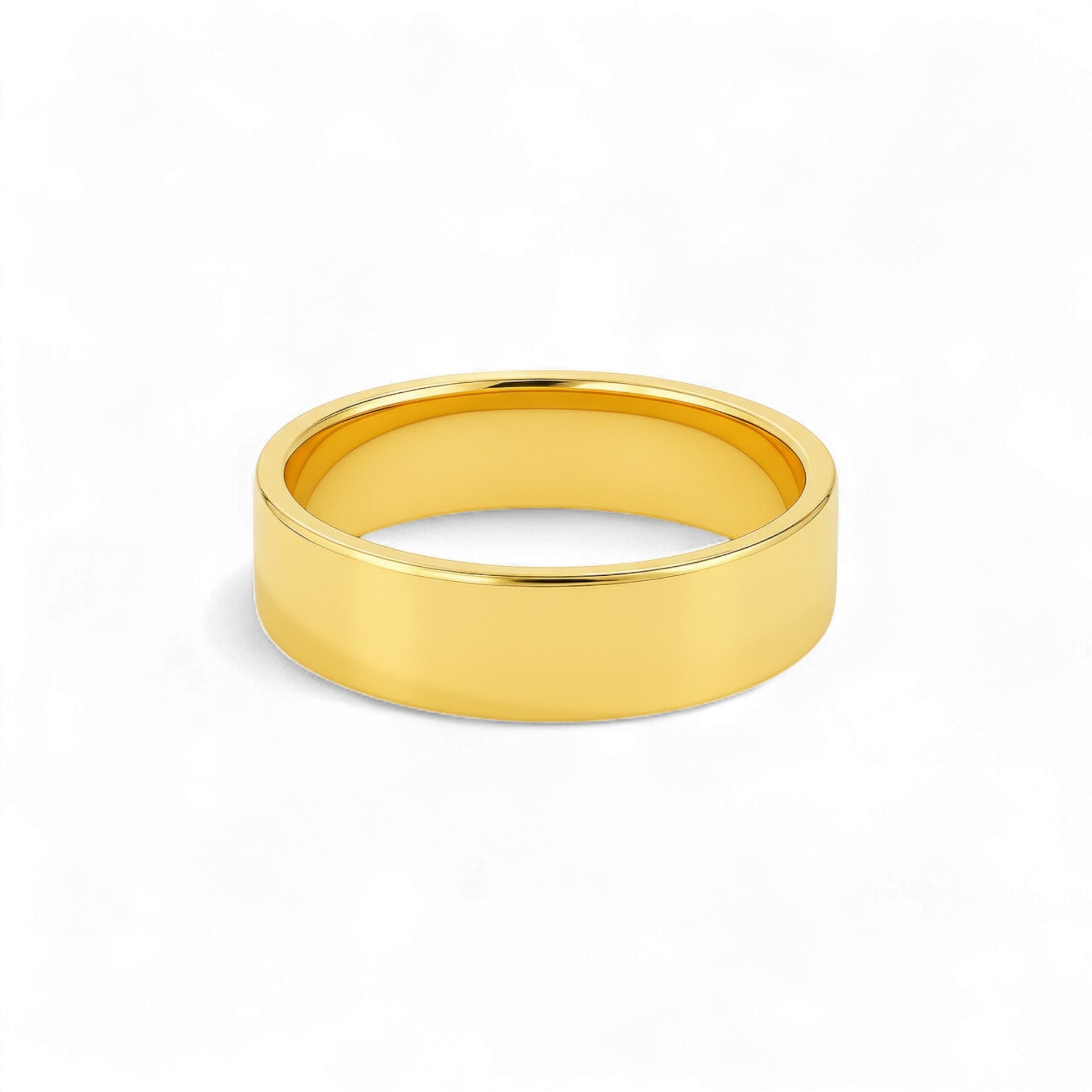 Gold ring on a white background