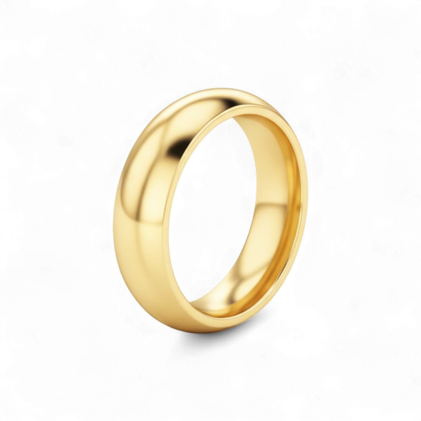 Gold ring on a white background