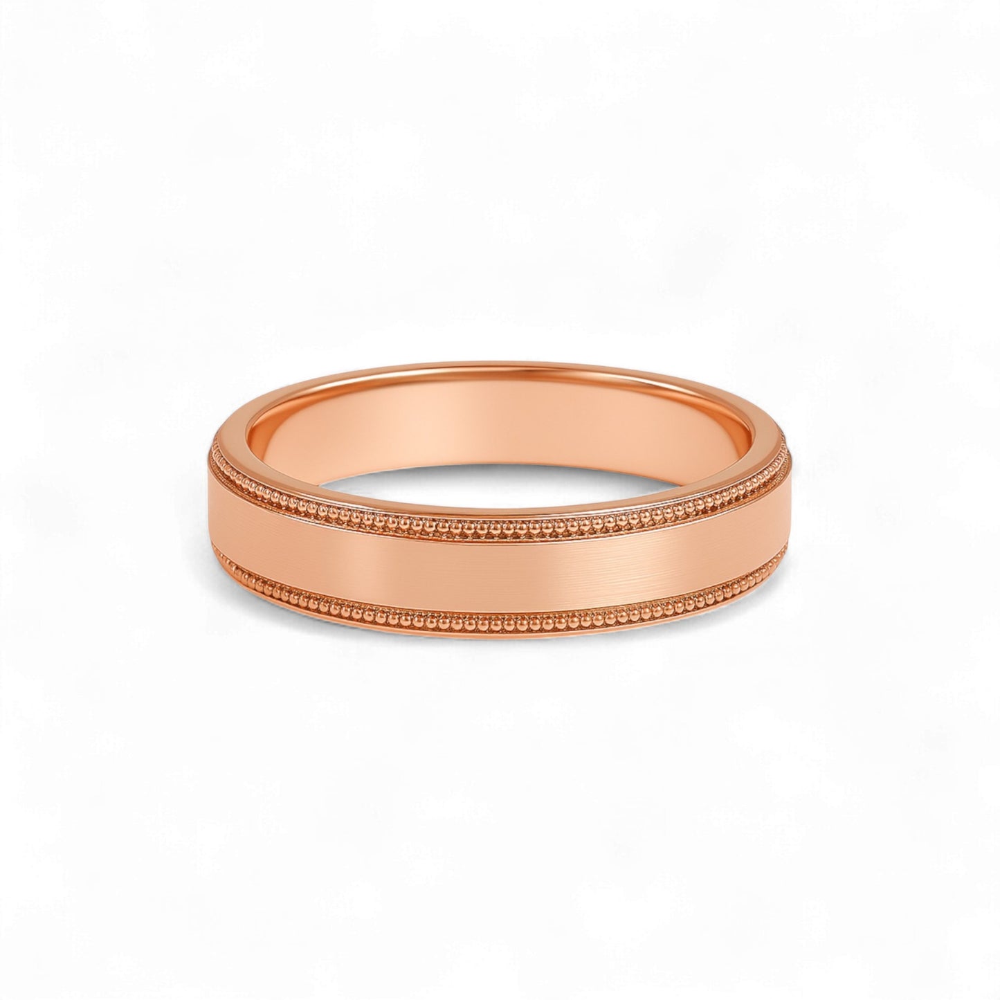 6MM Milgrain Border Band in 18KT Gold