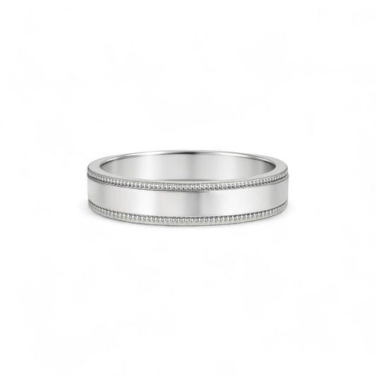 6MM Milgrain Border Band in 18K Gold