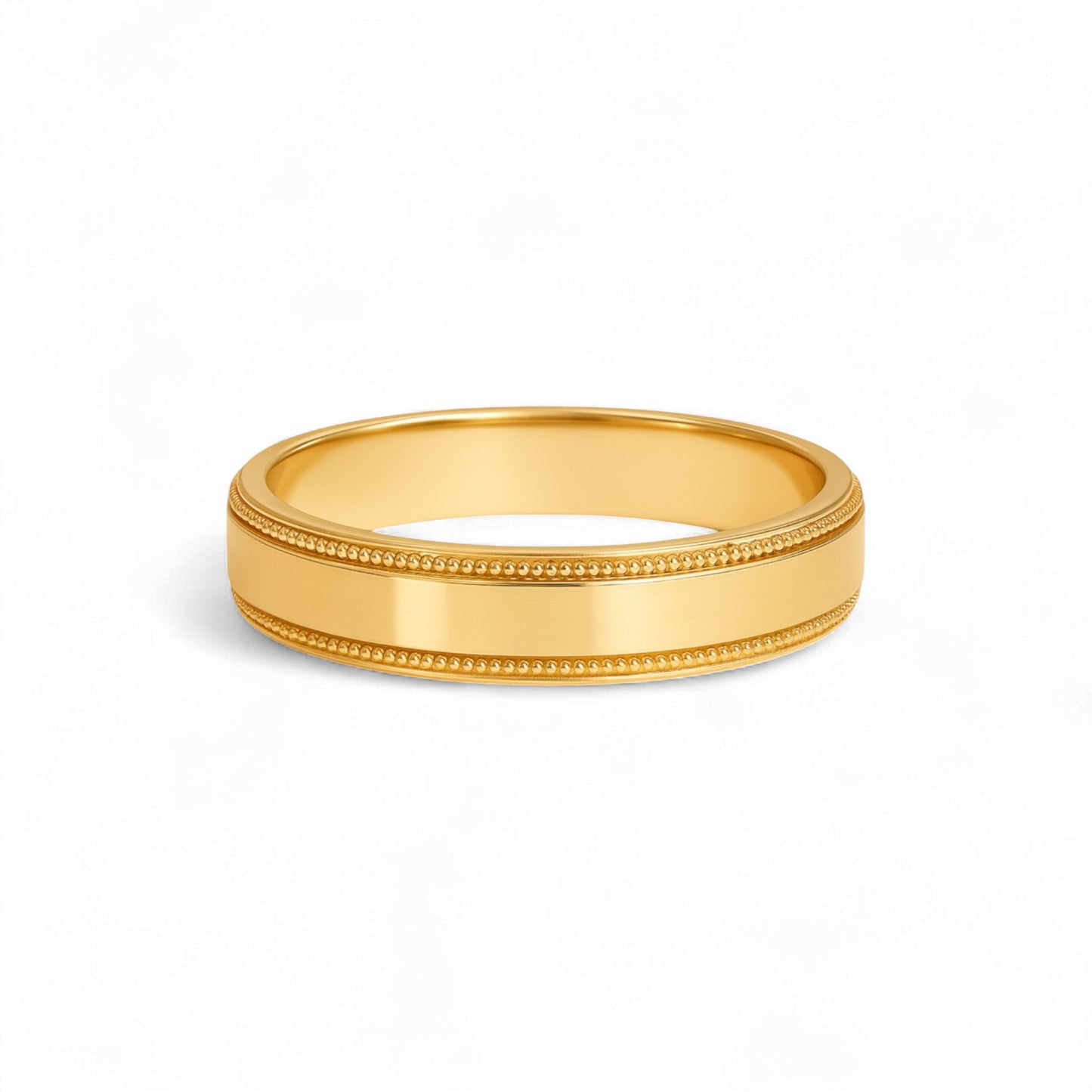 6MM Milgrain Border Band in 18KT Gold