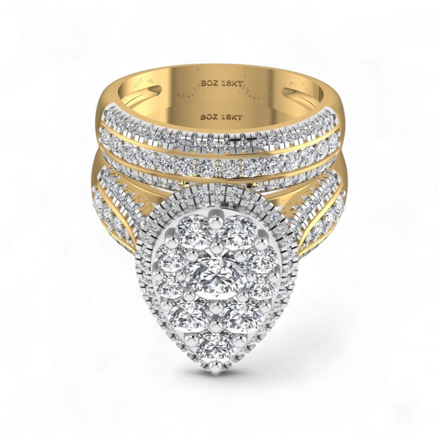 Amanda Pear Cut Diamond Bride Set in 18KT Gold