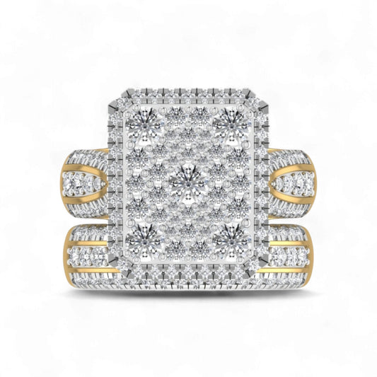 Amanda Radiant Cut Diamond Bride Set in 18KT Gold