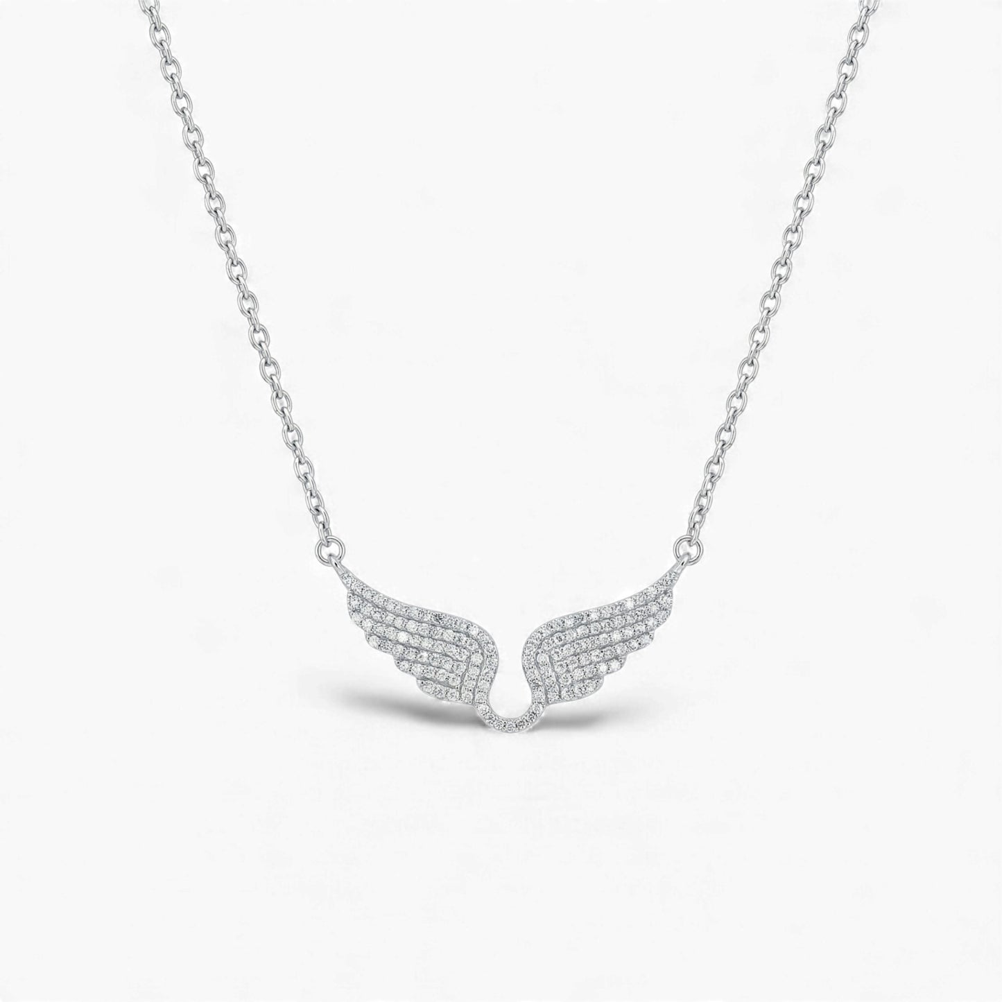 Angel Wings Natural Diamond Pendant Necklace in 18KT Gold