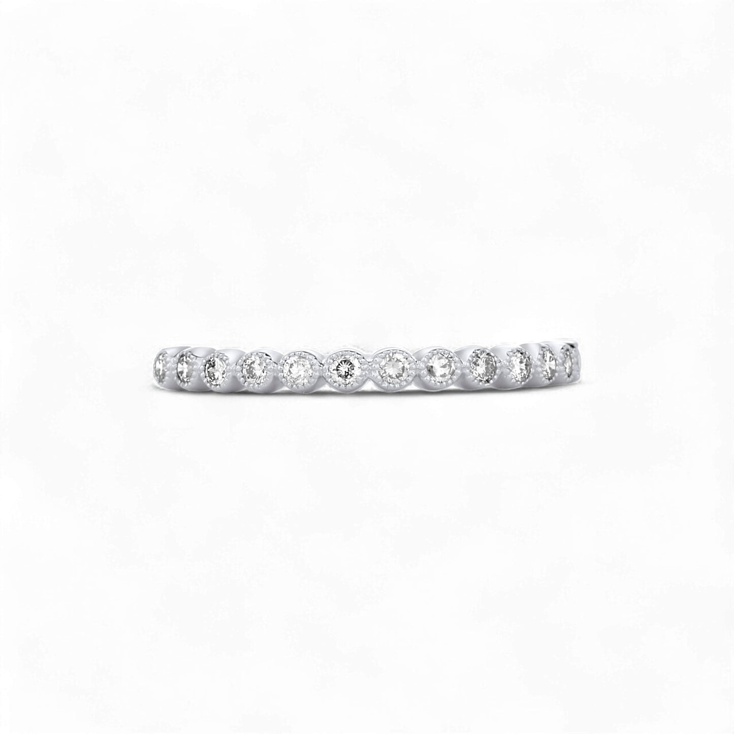 Bezel Eternity CZ Band in 925 Sterling Silver