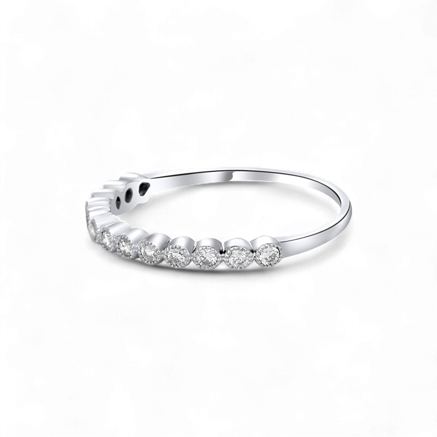 Bezel Eternity CZ Band in 925 Sterling Silver