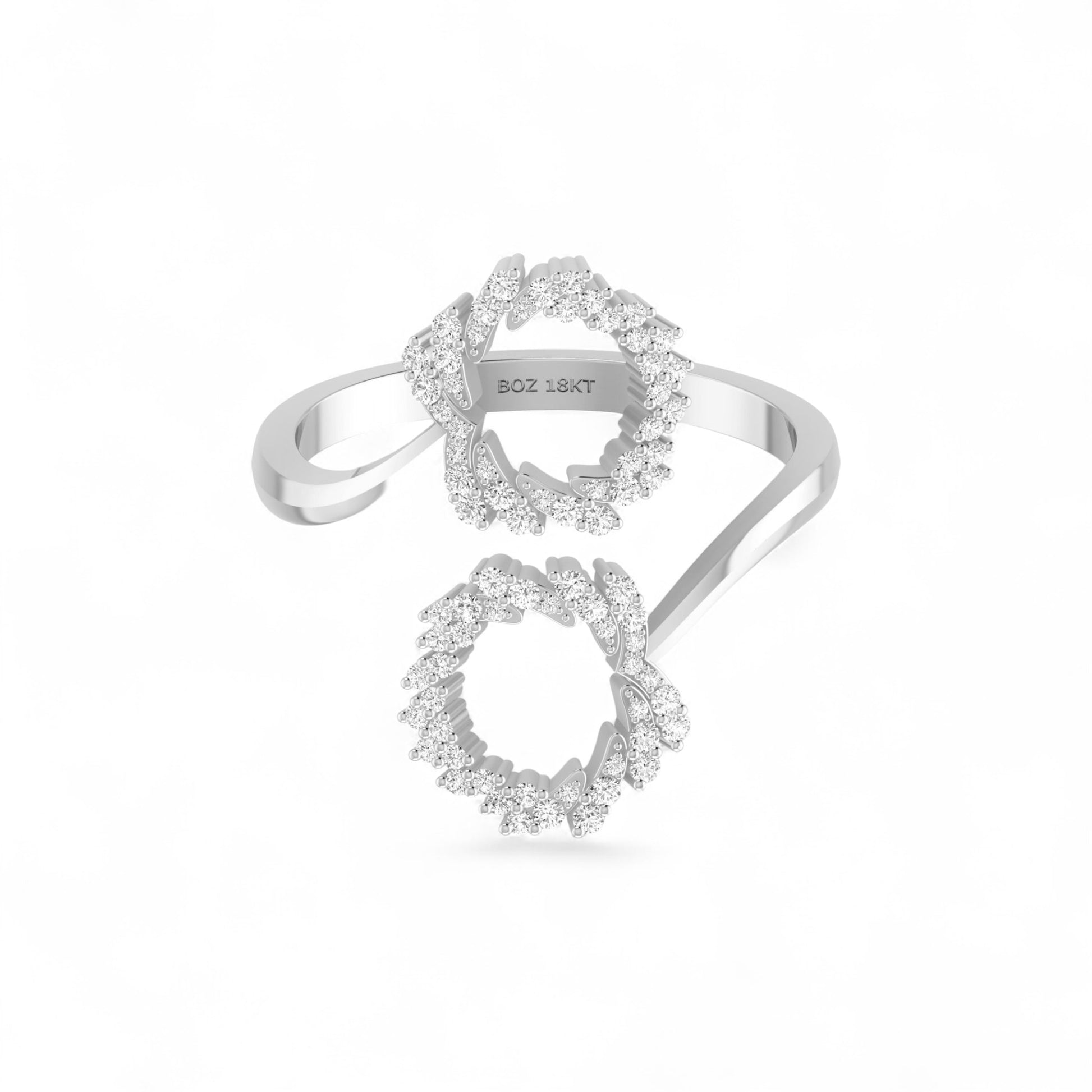 Pair of silver hoop earrings on a white background