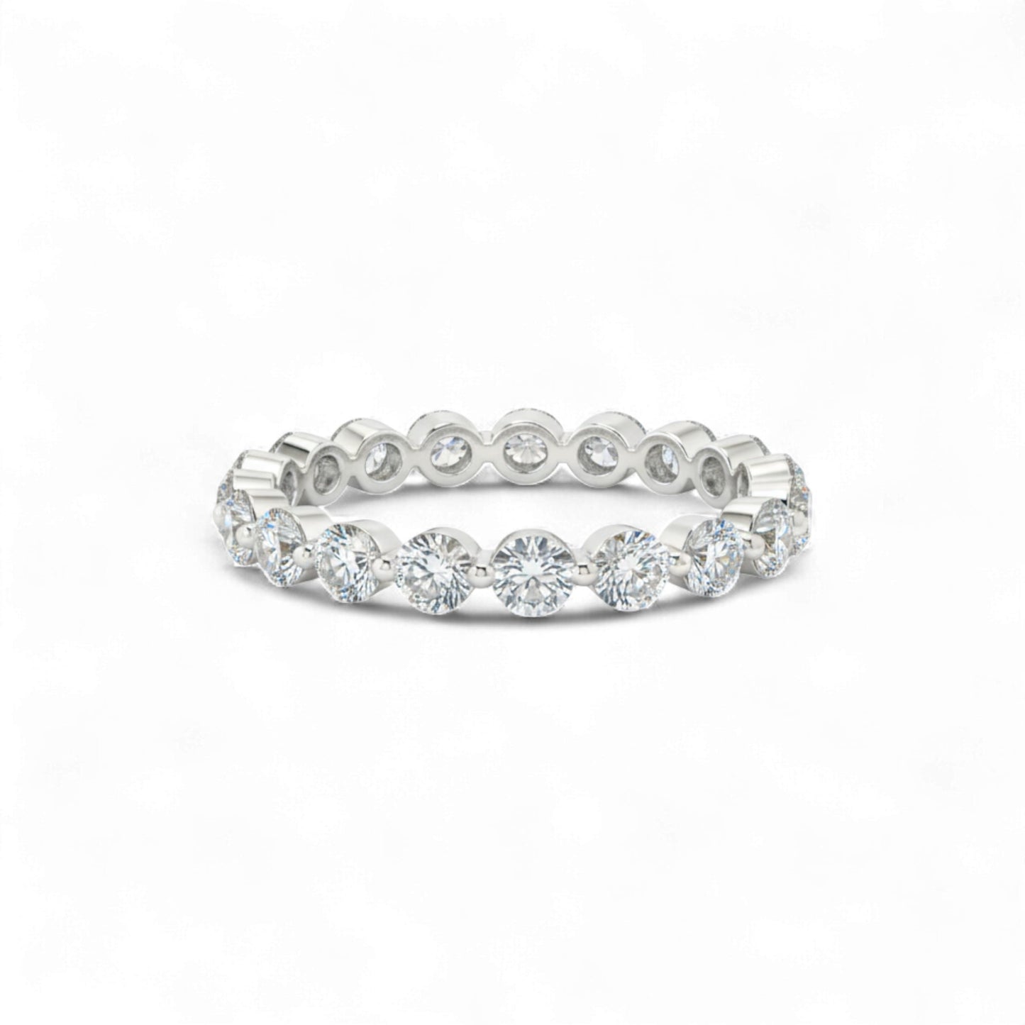 Diamond eternity ring on a white background