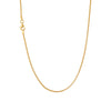 Gold chain necklace on a white background