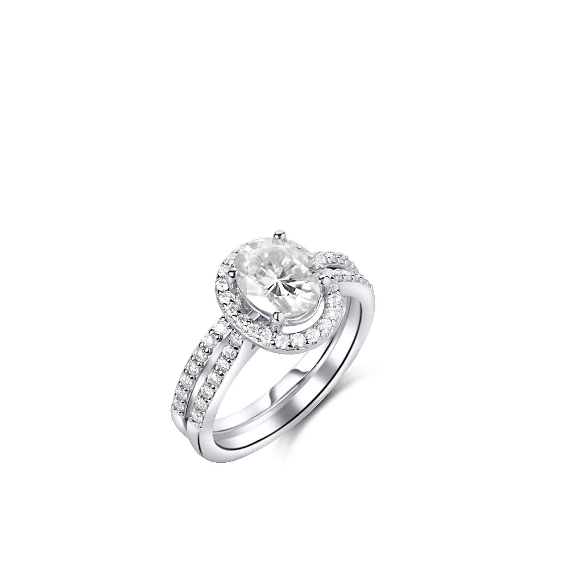 Diamond ring with a white background