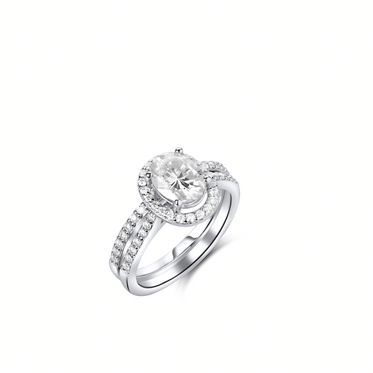 Diamond ring with a white background