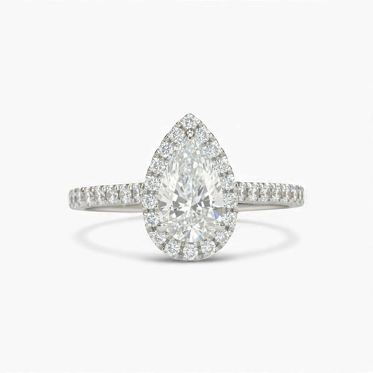 Classic Pear Cut Lab Grown Diamond Engagement Ring in 18KT Gold