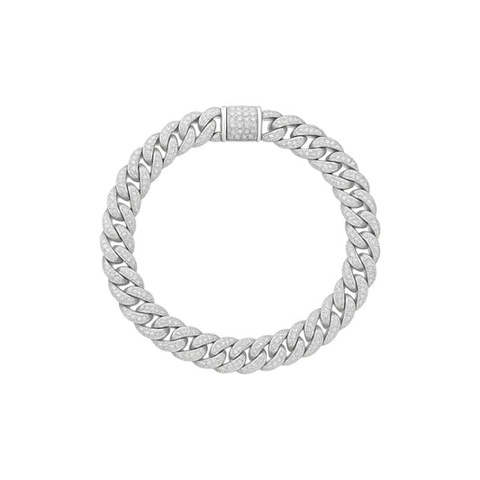 Cuban Link Diamond Bracelet in 18KT Gold