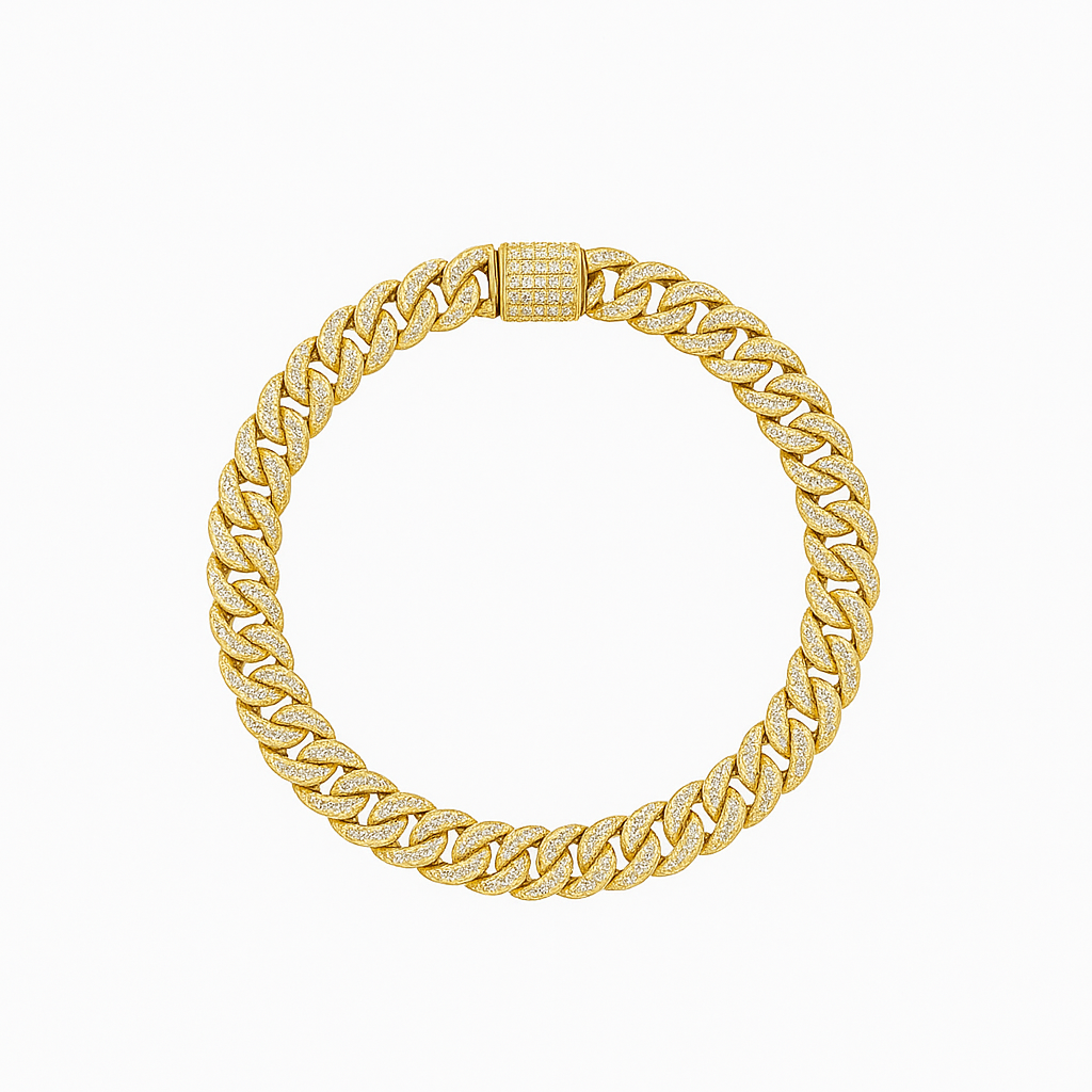 Cuban Link Diamond Bracelet in 18K Gold