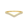 Gold ring with diamond accents on a white background