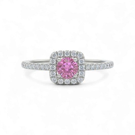 Dainty Cushion Cut CZ Engagement Ring in 925 Sterling Silver