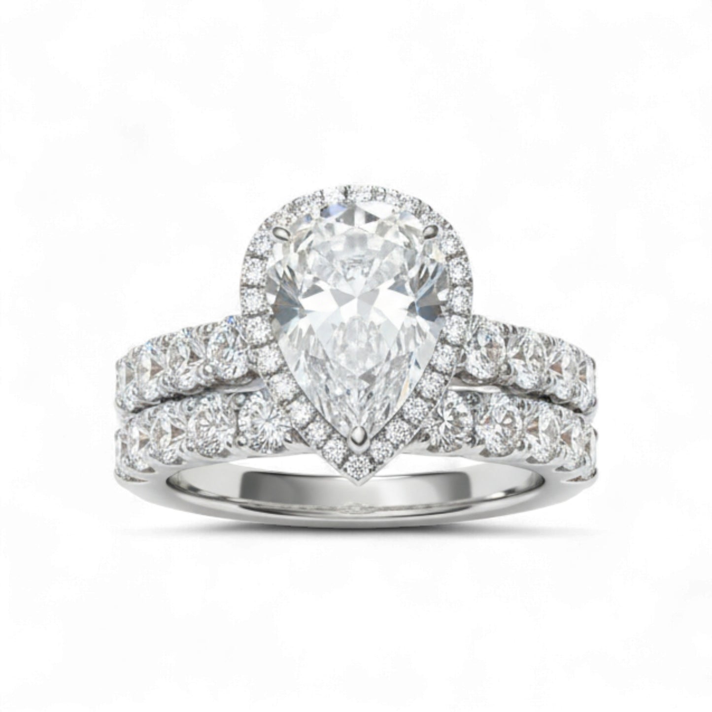 Eleanor Pear Cut CZ Bride set in 925 Sterling Silver