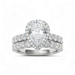 Eleanor Pear Cut CZ Bride set in 925 Sterling Silver