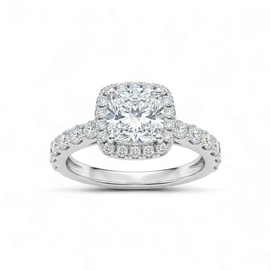 Eleanor Cushion Cut CZ Engagement Ring in 925 Sterling Silver