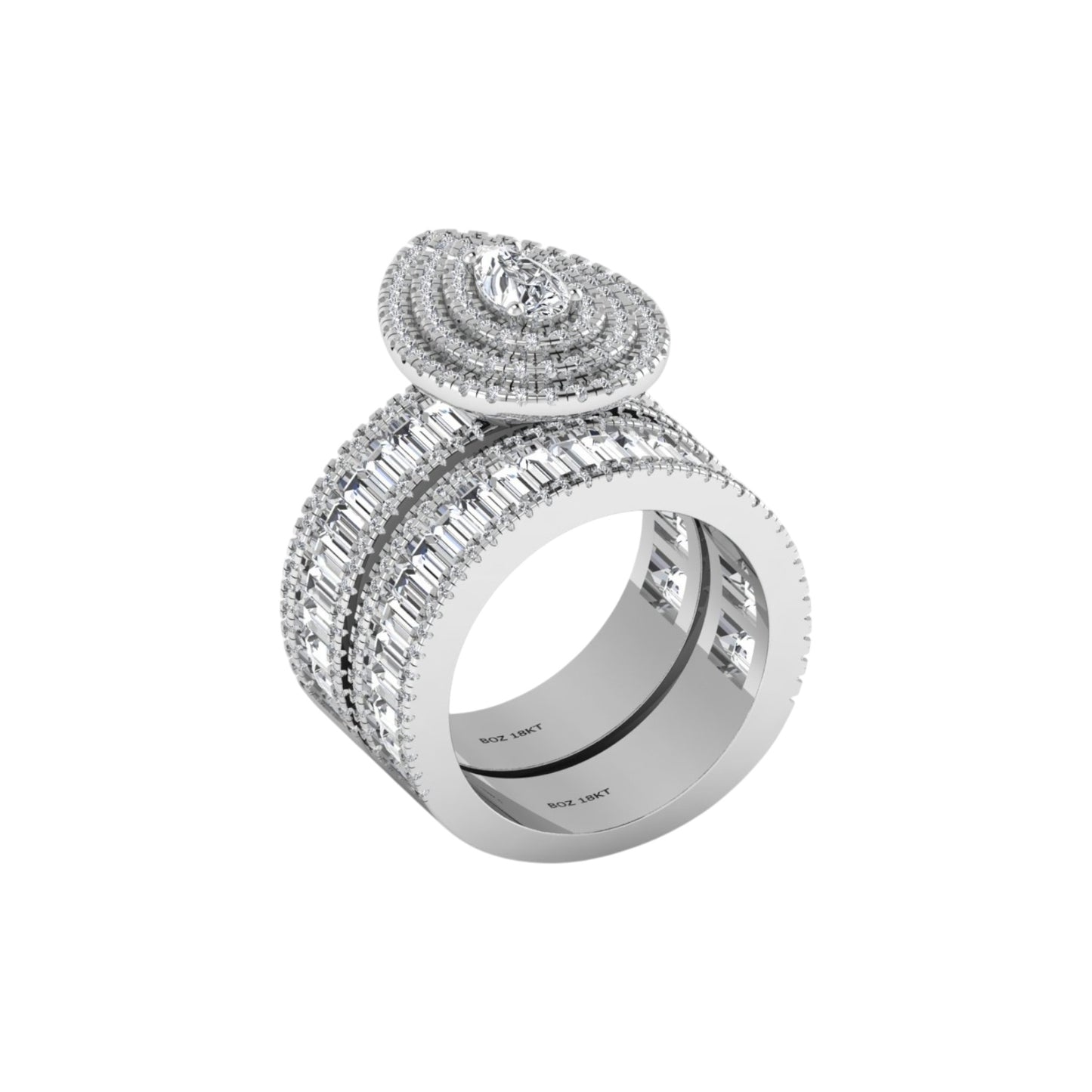 Doris Pear Cut Moissanite Bride Set in 18KT Gold