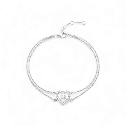 Eternal Heart Natural Diamond Bracelet in 18KT Gold