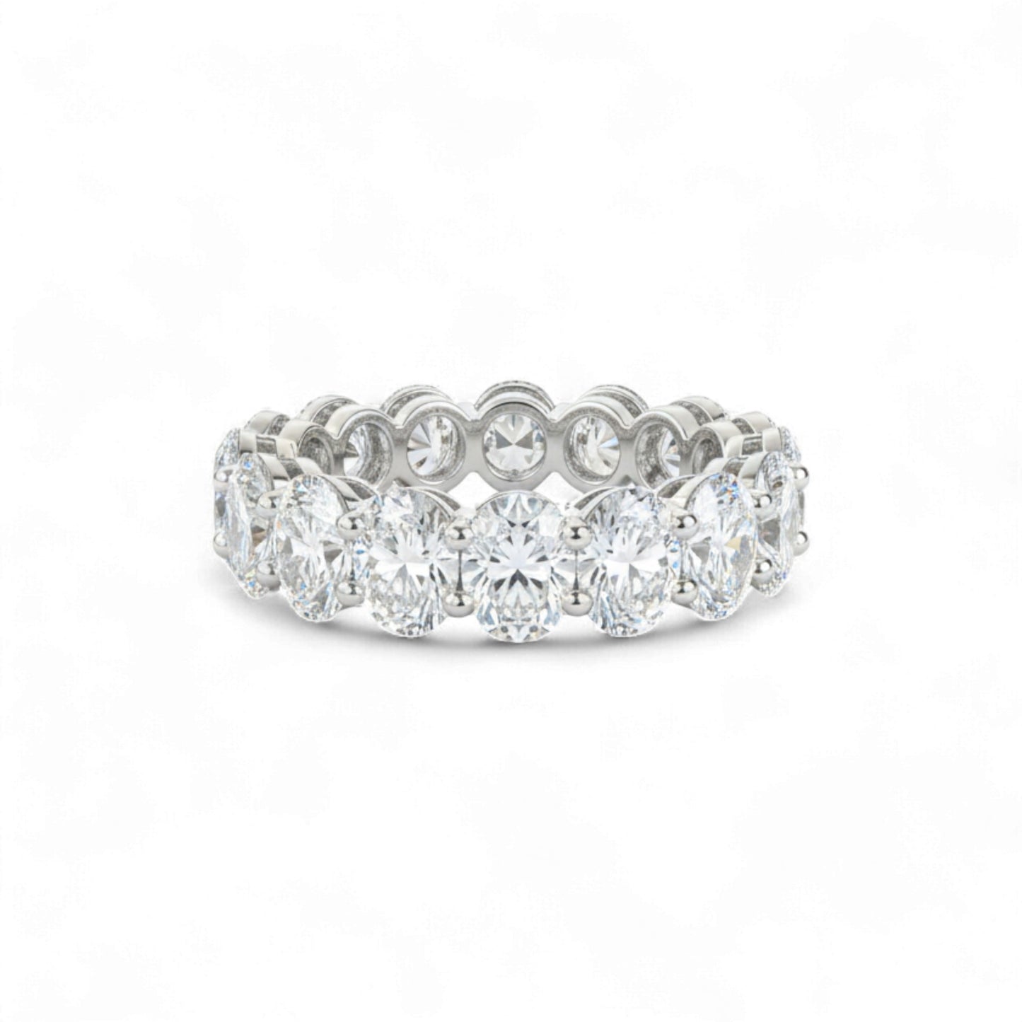 Eternity Oval Cut CZ Band in 925 Sterling Silver