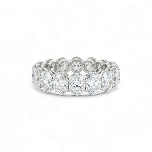 Eternity Oval Cut CZ Band in 925 Sterling Silver