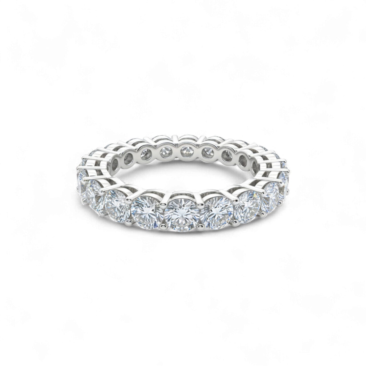 Eternity Round Cut CZ Band in 925 Sterling Silver
