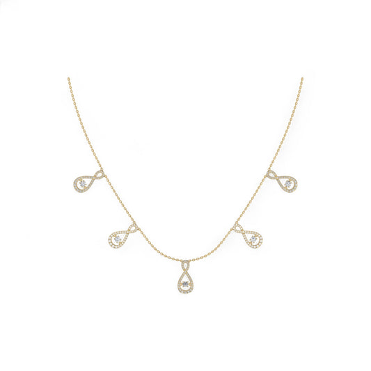 Five Charm Twinkle Infinie Diamond Necklace in 18K Gold