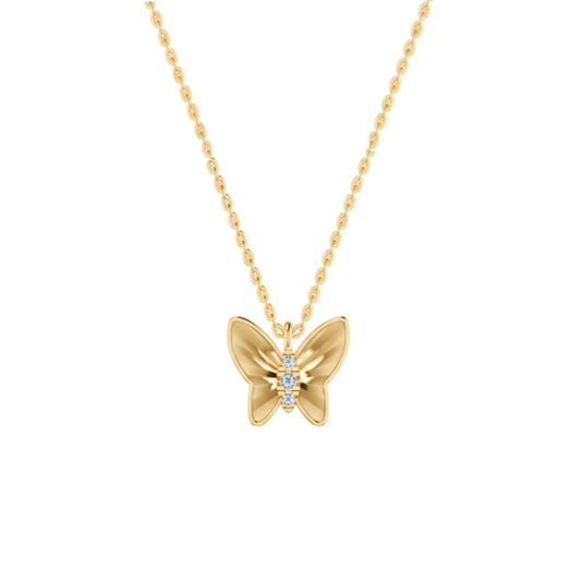 Flutura Butterfly Natural Diamond Necklace in 18KT Gold