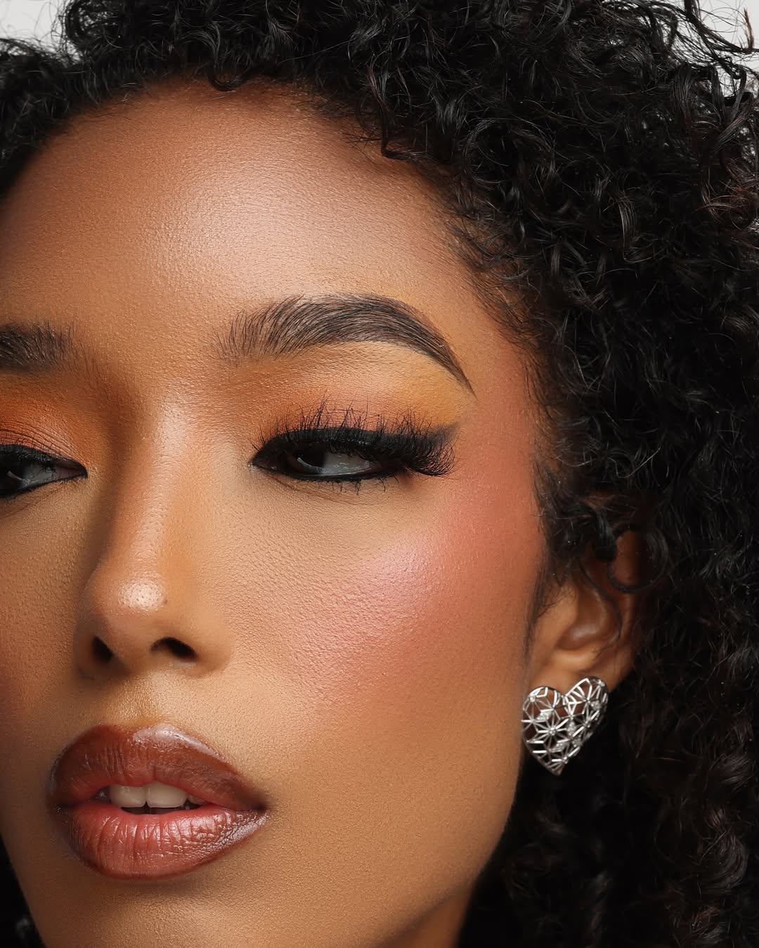 Heart Cage Diamond Earrings in 18K Gold