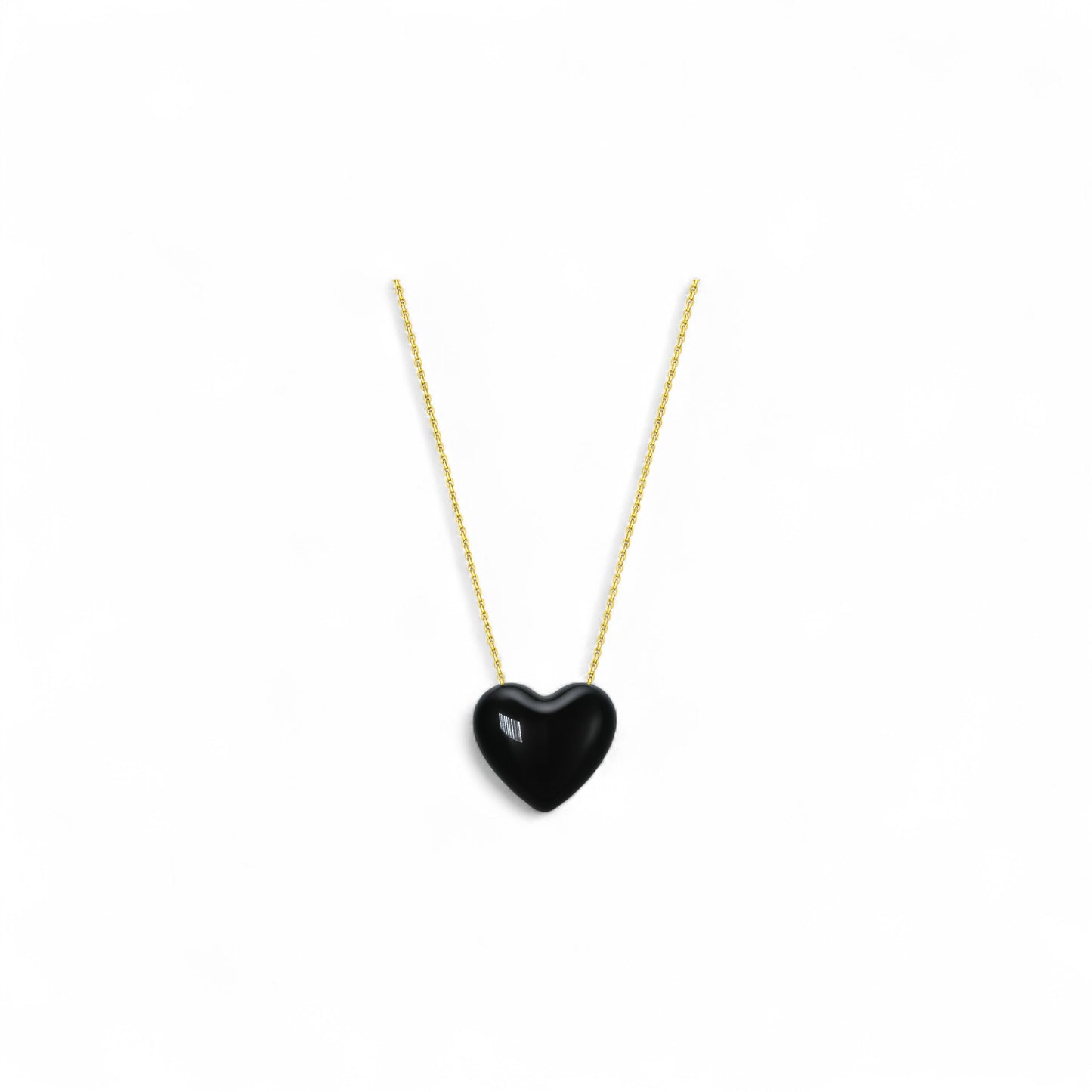 Heart Enamel Necklace in 18K Gold