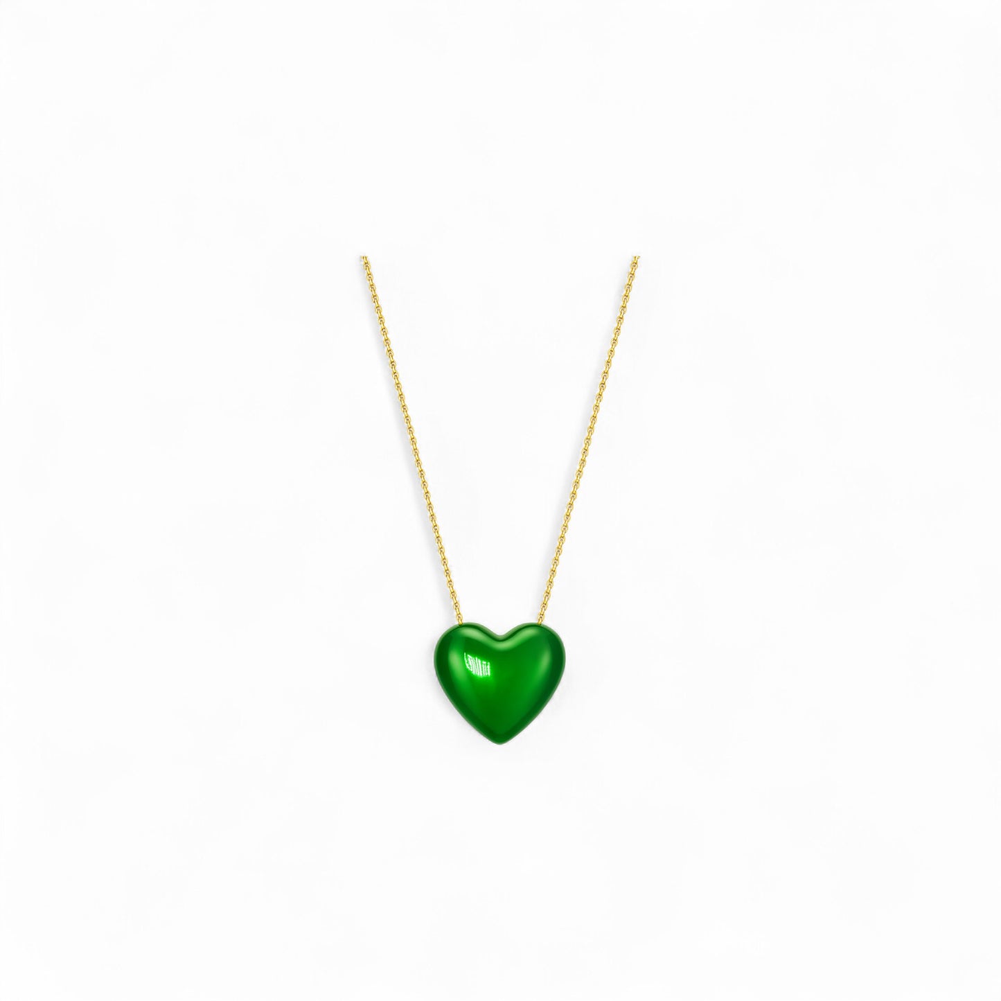 Heart Enamel Necklace in 18K Gold