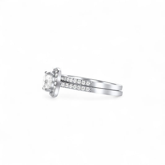 Diamond ring with a white background