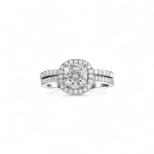 Diamond ring with a white background