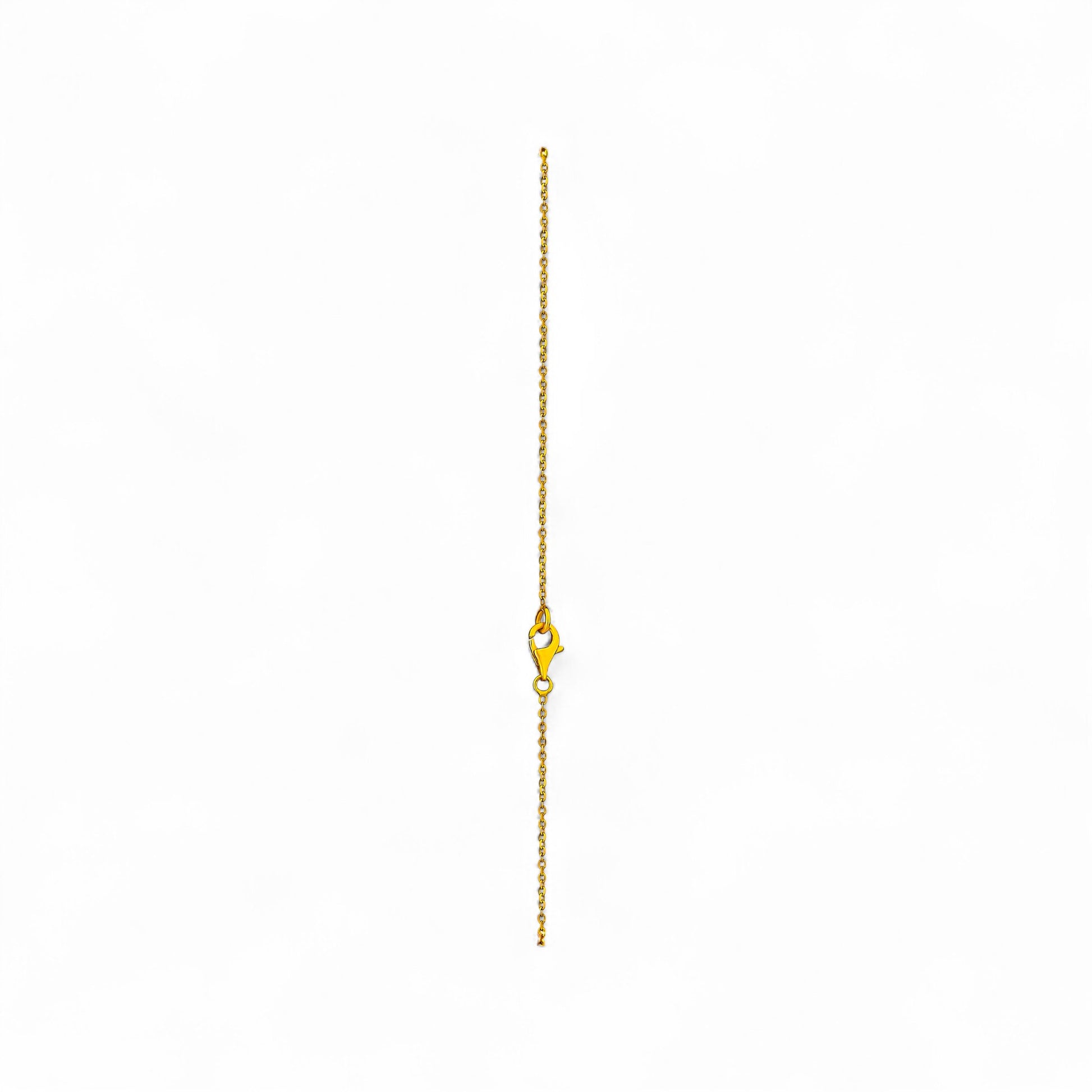 Gold chain necklace on a white background