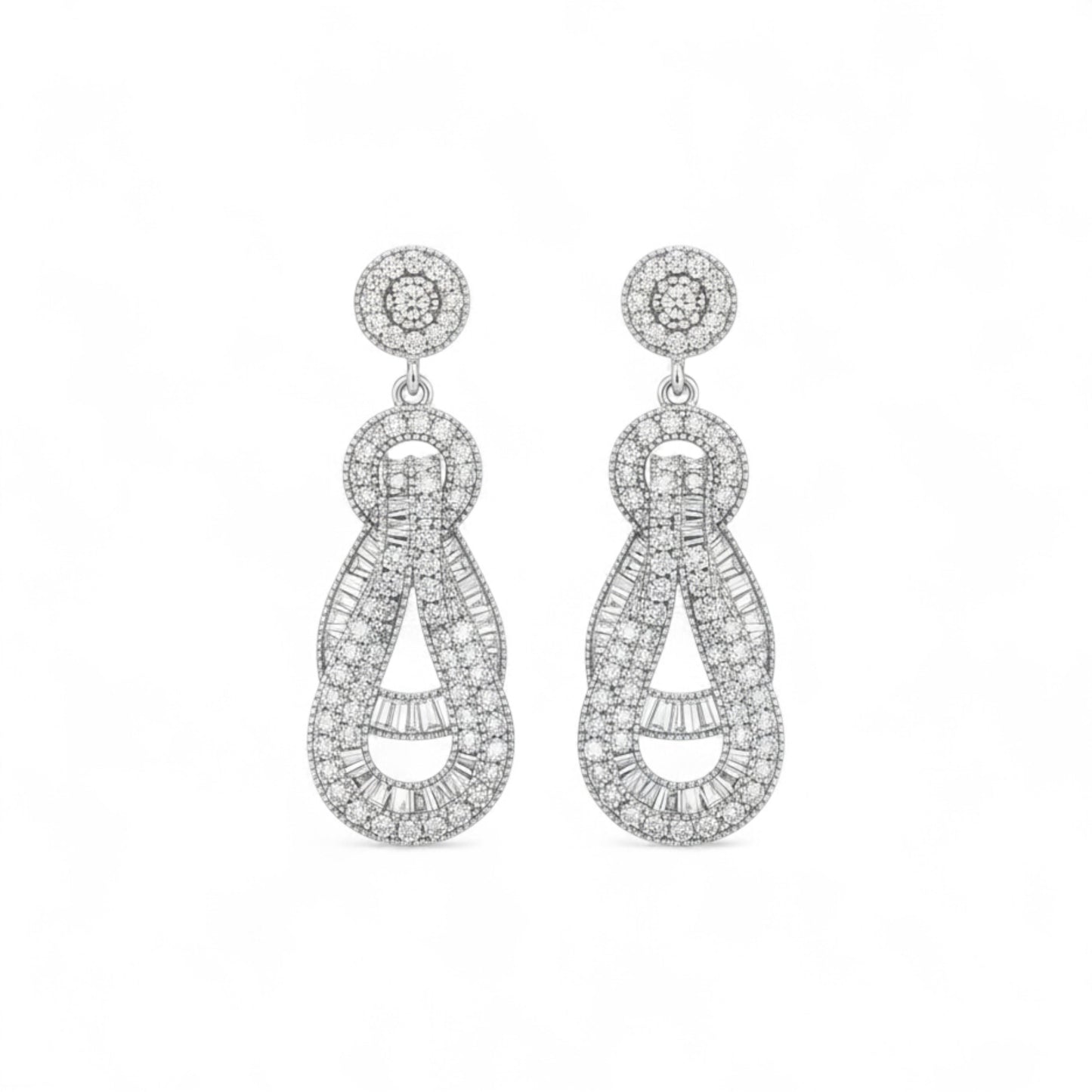 Intertwined Diamond Earrings in 18KT Gold