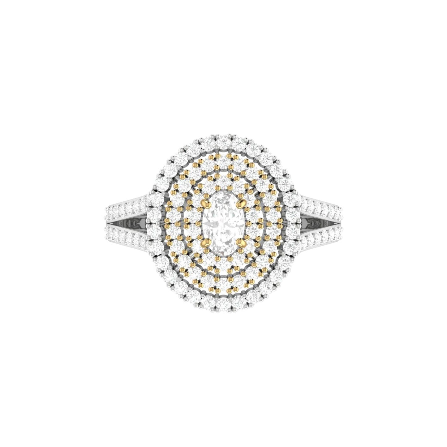 Jasmine Oval Cut Moissanite Engagement Ring in 18K Gold