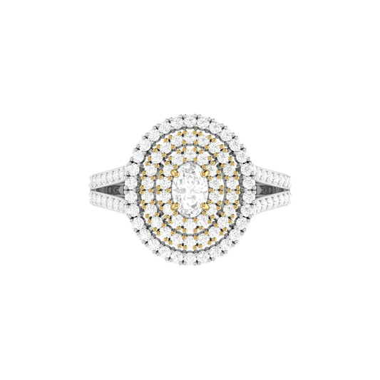Jasmine Oval Cut Moissanite Engagement Ring in 18K Gold