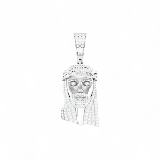 Jesus Natural Diamond Pendant in 18K Gold