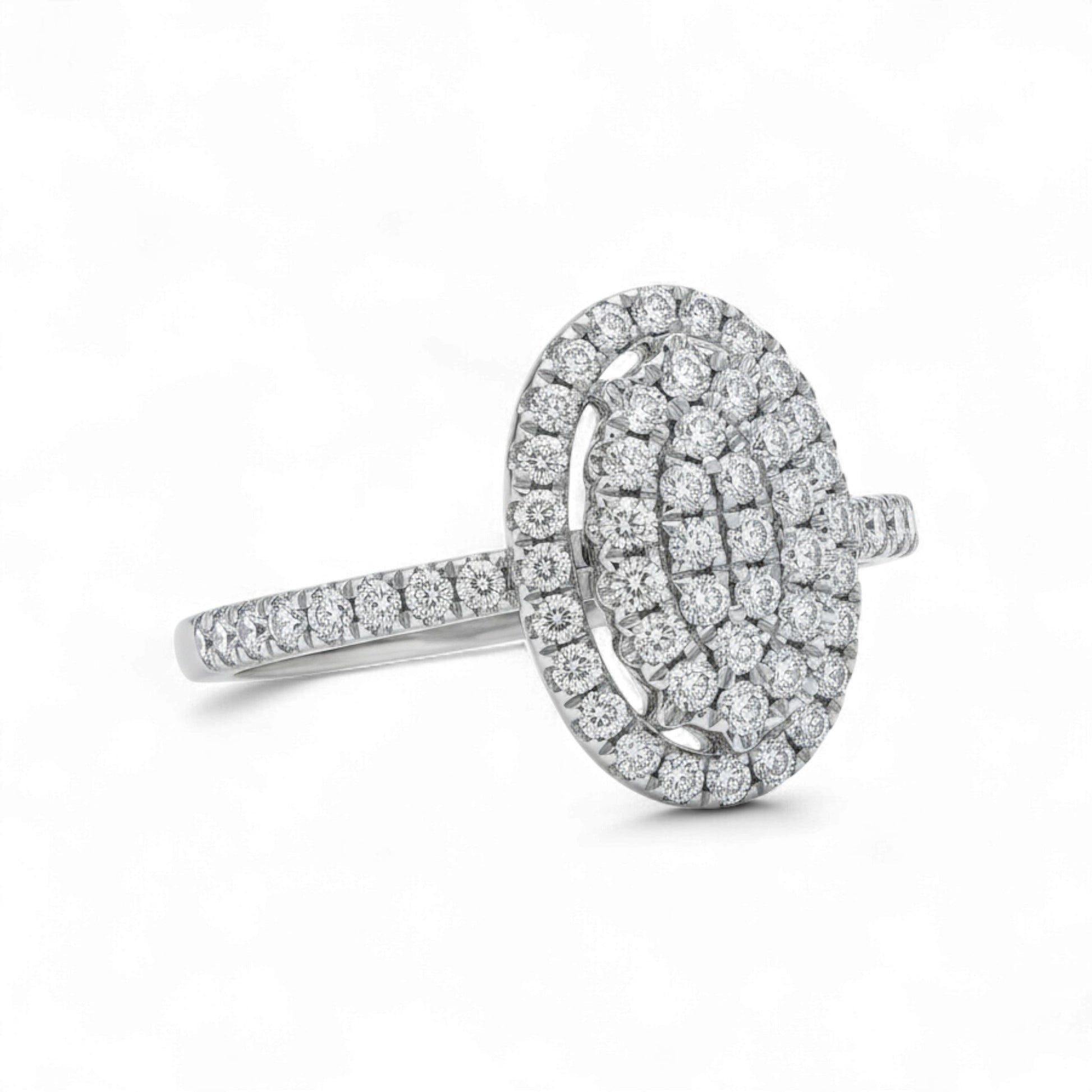 Diamond ring with a white background