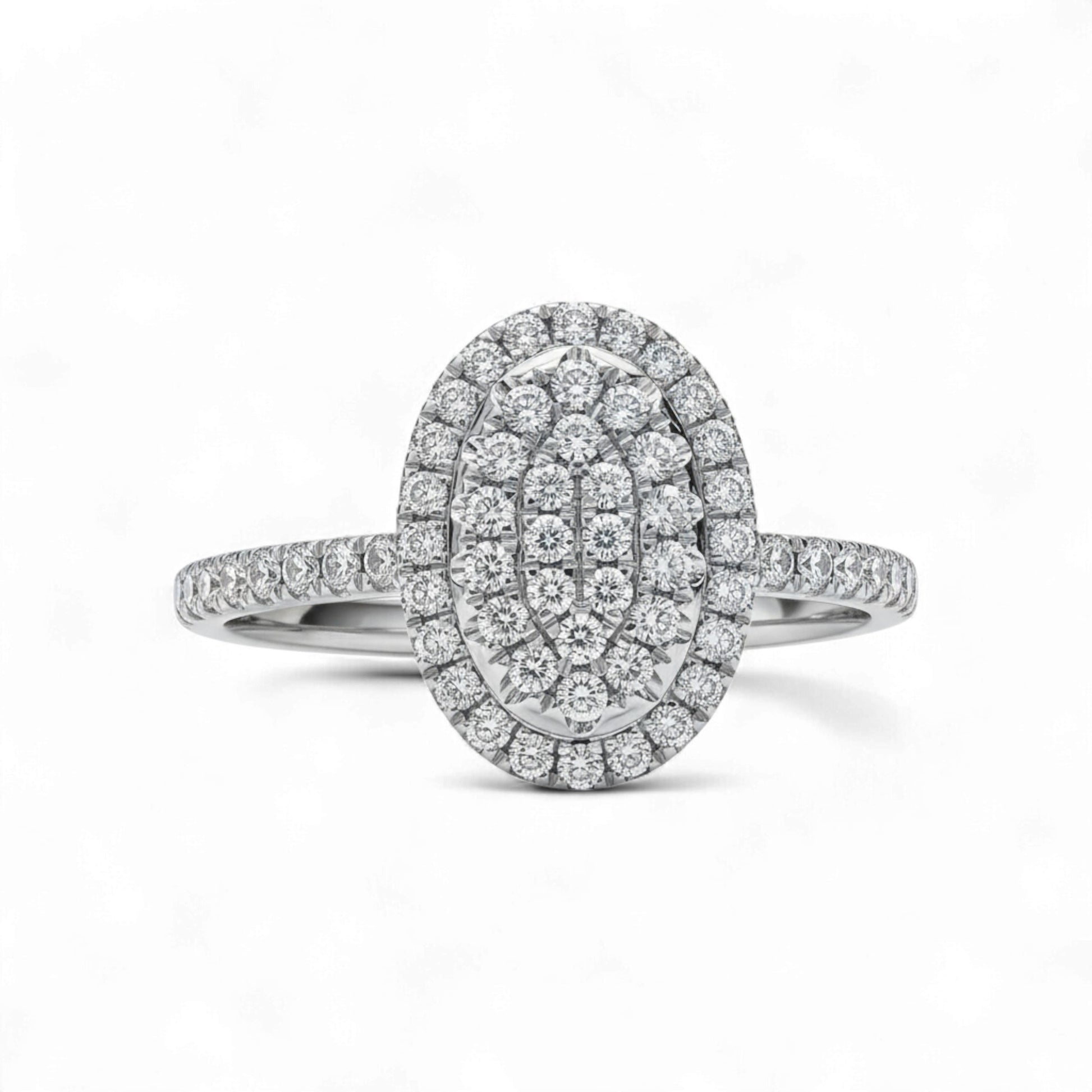 Diamond ring with a white background