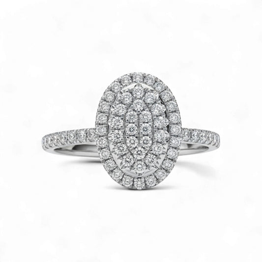 Diamond ring with a white background