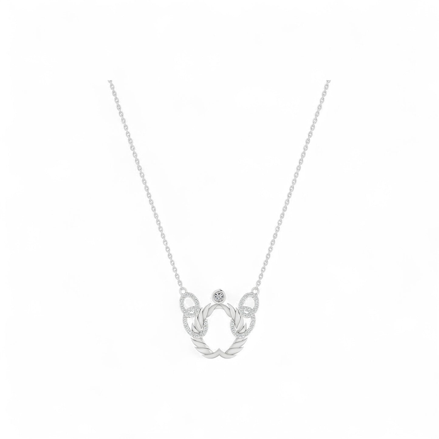 Laurel Harmony Natural Diamond Necklace in 18K Gold